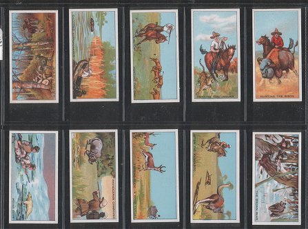 Big Game Hunting 1930. incredibly beautiful colourful set of 25 Cigarette cards, 