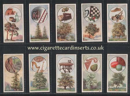 British Trees  their Uses
      1930 set of 25 cigarette cards, pretty set with small images set 
    within main image, excellent condition