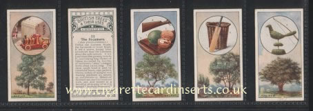 British Trees  their Uses
      1930 set of 25 cigarette cards, pretty set with small images set 
    within main image, excellent condition