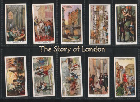 The Story of London 1934 a very interesting and pretty set of 50 cigarette cards , excellent condition