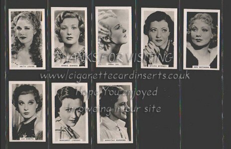 Famous Film Stars 1935 complete set of 28 photographic cards, lovely set, all MINT condition
