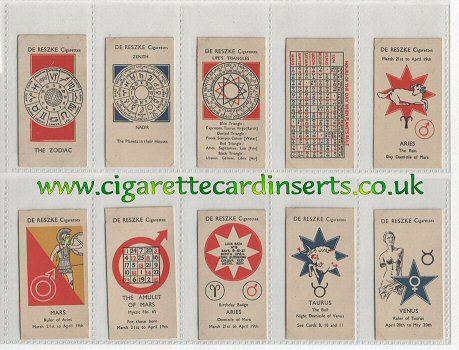 What the stars say. 1934 set of 50 cigarette cards depicting mysticism and tarot reading, excellent condition