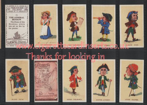 Morris. B  Cigarette Cards Treasure Island 1924 complete set of 13 cards, all in excellent condition