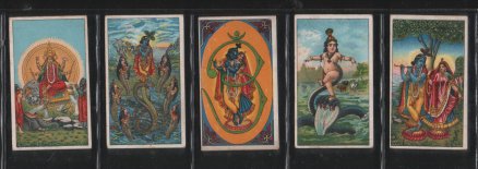 Hindoo Gods 1909 incredible colouring & art, complete set of 25, pretty backs also, excellent condition