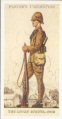 The list of cigarette cards in the set is : 1 The Guild of St George 1537 2 A Sussex Gunner 1588 3 Trained Bands of London 1643 4 The Castlemartin Yeomanry 1797 5 The Law Association Volunteers 1803 6 The Duke of Cumberland's Sharpshooters 1803 7 The Exeter & South Devon Volunteer Rifle Corps 1852 8 The City of London Rifle Volunteer Brigade 1859 9 The London Scottish Rifle Volunteer Corps 1859 10 1st City of Edingburgh Rifle Volunteer Corps 1859 11 The Robin Hood Rifle Volunteer Coprps 1859 12 General Post Offie Rifles 1882 13 22nd (Central London Rangers) The Kings Royal Rifle Corps 1882 14 Nottingham Yeomanry (Sherwood Rangers) 1897 15 The City of London Imperial Volunteers 1900 16 The Lovat Scouts 1900 17 Royal North Devon Yeomanry (Hussars) 1908 18 East Riding of Yorkshire Yeomanry 1908 19 Glamorganshire R.G.A. 1908 20 6th Bn. The Northumberland Fusiliers 1908 21 5th Bn. the Royal Welsh Fusiliers 1908 22 4th Battalion The Queens Own Cameron Highlanders 1908 23 Home Counties Divisional Support and Supply Column ASC 1908 24 1st Wessex Field Ambulance R.A.M.C. 1908 25 Army Veterinary Corps 1908 26 6th (Rifle) Bn. The Kings ( Liverpool Regiment) 1909 27 Oxfordshire Yeomanry (Queens Own Oxfordshire Hussars) 1914 28 Cheshire Field Company Royal Engineers 1914 29 5th (Cumberland) Battalion The Border Regiment 1914 30 28th (County of London) Bn. The London Regiment (Artists Rifles) 1914 31 4th Bn. The Queens Own (Royal West Kent Regiment) 1914 32 5th Bn. The Lancashire Fusiliers 1915 33 49th Divisional Artillery 1916 34 2nd/23rd (County of London) Bn. The London Regiment 1916 35 4th/5th Bn. The Black Watch (Royal Highlanders) 1917 36 2nd/19th (County of Lodon) Bn. The London Regiment (St Pancras) 1917 37 1st/9th Bn. The Duke of Cambridge's Own (Middlesex Regiment) 1918 38 1st/4th Bn. The Kings Own (Royal Lancaster Regiment) 1918 39 8th (1st City of London) Bn. The Royal Fusiliers (City of London Regiment) 1937 40 51st (West Highland) Anti-Tank Regiment Royal Artillery 1939 41 58th (Suffolk) Medium Regiment Royal Artillery 1939 42 56th (Cornwall) Anti-Aircraft Regiment Royal Artillery 1939 43 The North Midland Corps Signals 1939 44 7th/9th Bn. The Royal Scots (The Royal Regiment) 1939 45 4th/5th Bn. The Buffs (Royal East Kent Regiment) 1939 46 London Irish Rifles The Royal Ulster Rifles 1939 47 3rd County of London Yeomanry (Sharpshooters) 1939 48 22nd Bn. Royal Tank Regiment (Westminster Dragoons) 1939 49 Royal Army Ordnance Corps 1939 50 Infantry T.A. 1939 