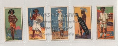 Picturesque People of the Empire By Player`s 1938 pretty set of 25 cigarette cards issued with "Drumhead" cigarettes for overseas market, very good condition