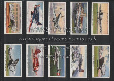 International Airliners 1936 cigarette cards set of 50 good