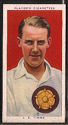The cigarette cards in the set are: Leslie Ames Kent and England, Charles Barnett for Gloucestershire and England, L G Berry for Leicestershire, Denis Compton of Middlesex & England, William Copson for Derbyshire, Emrys Davies for Glamorgan, William Edrich for Middlesex, Kenneth Farnes for Cambridge and Essex and England, H. Gimblett for Somerset and England, Tim Goddard for Gloucestershire and England, Alfred Gover for Surrey and England, Walter Hammond for Gloucestershire and England, Joseph Hardstaff for Nottinghamshire and England, Leonard Hutton for Yorkshire and England, James Langridge for Sussex and England, Maurice Leyland for Yorkshire and England, Neil Mccorkell for Hampshire, James Parks for Sussex and England, Edward Paynter for Lancashire and England, Reginald Perks for Worcestershire, George Pope for Derbyshire, Walter Robins for Cambridge and Middlesex and England, CIJ Smith for Middlesex and England, James Sims Middlesex & England, D Smith for Derbyshire and England, Thomas Peter Smith for Essex, John Timms for Northamptonshire, Hedley Verity for Yorkshire and England, William Voce for Nottinghamshire and England, Cyril Washbrook for Lancashire and England, Arthur Wellard for Somerset and England, Thomas Worthington for Derbyshire and England, Robert Wyatt for Warwickshire and England, NWD Yardley for Cambridge and Yorkshire, CL Badcock for South Australia and Australia, Sidney Barnes for New South Wales, BA Barnett for Victoria, Don Bradman for New South Wales and South Australia and Australia, WA Brown for New South Wales, Queensland and Australia, AG Chipperfield New South Wales & Australia, Jack Fingleton for New South Wales & Australia, L O'B Fleetwood Smith for Victoria & Australia, Lindsay Hassett for Victoria, Stan McCabe for New South Wales & Australia, E.L. McCormick Victoria & Australia, W.J O'Reilly for New South Wales & Australia, M.G Waite for South Australia, Frank Ward for South Australia & Australia & E.S White for New South Wales.