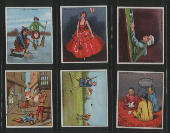Origin of Games 1923 complete set of 15 large size cigarette cards  beautiful colouring & art, includes Golf, Chess, Tennis, Cricket, etc etc, very very good condition, just one card has a slight corner crease, and one card has smudges on back
