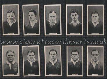 British Rugby Players 1930 issued for Will's in New Zealand, rare cigarette cards , complete set of 45 cigarette cards, near-min