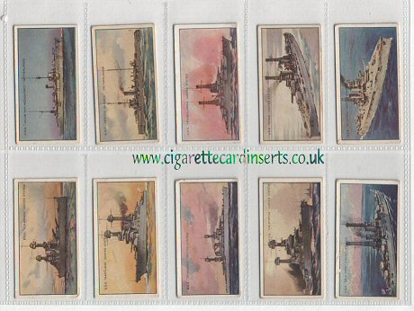 Warships 1926 complete set of 50 cigarette cards   NZ issue excellent condition .